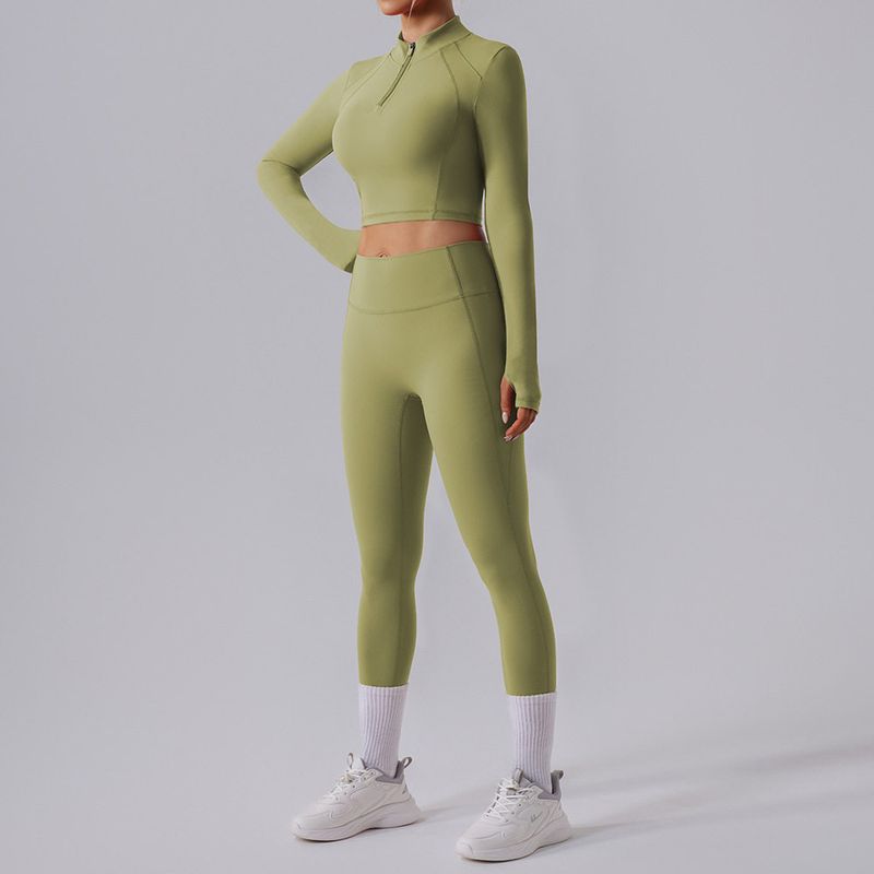 Yoga Clothes Long-Sleeve Suit Women's Quick-Drying Slim Fit Thin and Breathable Fitness Pants Stretch Tight Fashion Sexy Top