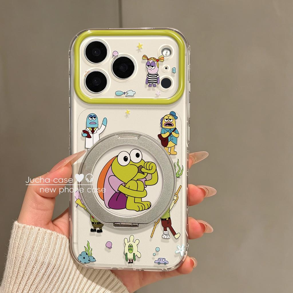 Applicable to iphone17 mobile phone case all-inclusive lens 16promax with bracket, personalized anti-drop Apple Beechburg fish
