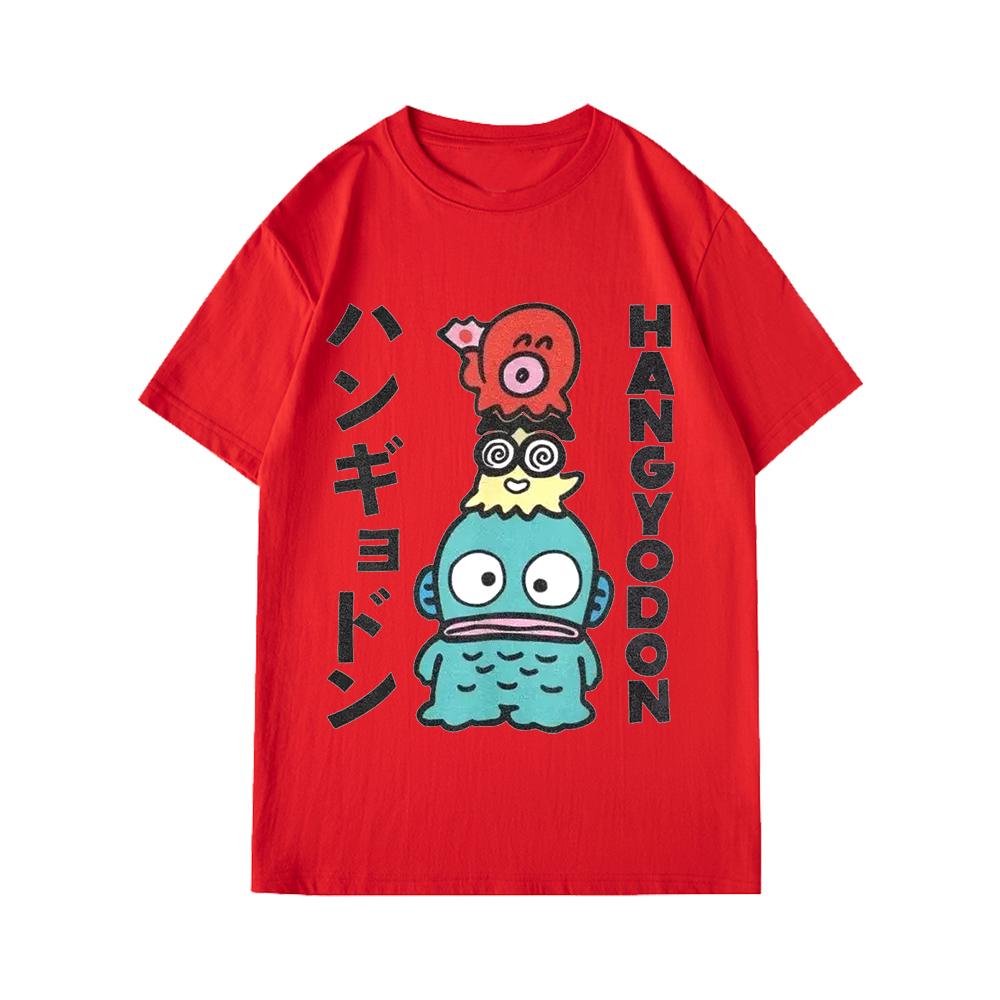 Hangyodon Japonské pro Muže Ženy Tričko Vintage Topy Košile Dámské Krátký Rukáv Léto Dámské Oblečení Y2k Top Dámské Oblečení