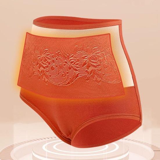 Damen-Unterhose, verdickter Plüsch, warme Taille, Gebärmutterschutz, hohe Taille, Bauchkontrolle, elastisch, weich, einfarbig, antiseptisch, Damenhöschen, Slips