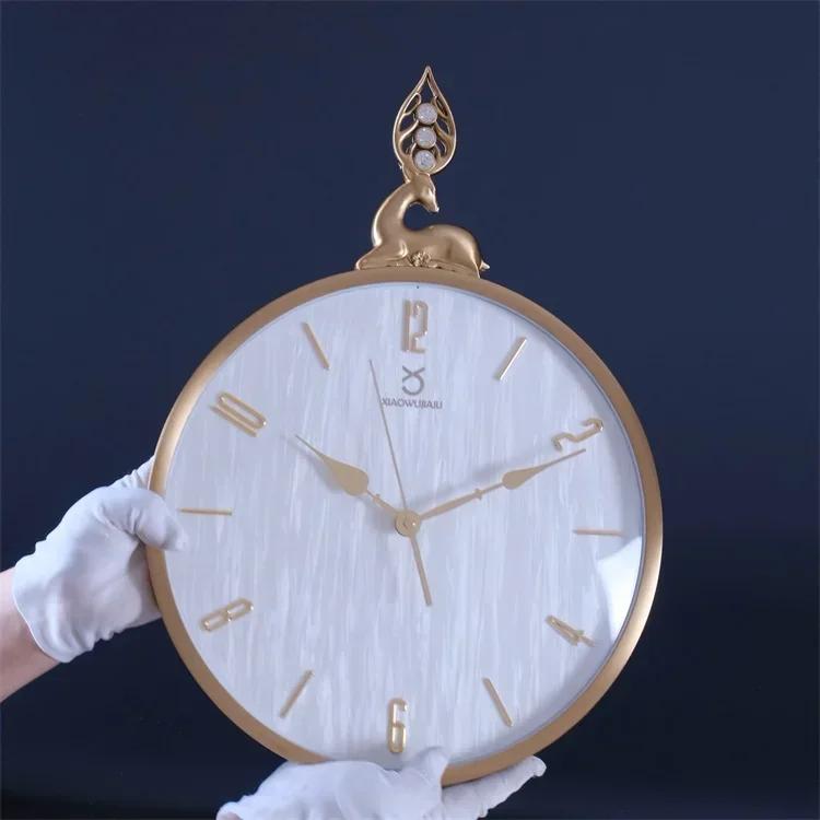 Nordic Luxury Gold Wall Clock Modern Design Metal Pendulum Clocks Wall Home Decor Silent Wall Watch Living Room DecorationZ8W0L8