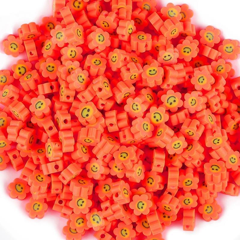Colorful Sunflower Smiley Face Polymer Clay Beads for DIY Earring and Jewelry Making