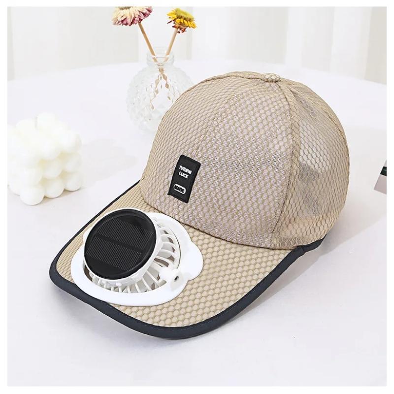 Summer Baseball Cap with Solar-Powered Fan and UV Protection for Outdoor Activities