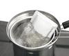 Kakusei 18cm Deep Saucepan with Gas Stove Glass Stainless Shikisai Silver Colander, Compatible, Lightweight, Lid, Steel, Rust-Resistant, (FSC-05)