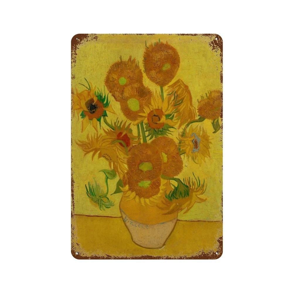 Affiche de Collection de Peintures à l'Huile Célèbres Vintage Décorative Van Gogh Plaque Métallique en Étain Pour Atelier Pièce de Maison Décoration Murale Artistique