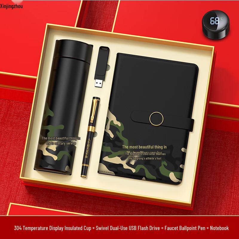 Xinjingzhou Military-Themed Insulated Travel Mug Souvenir Set