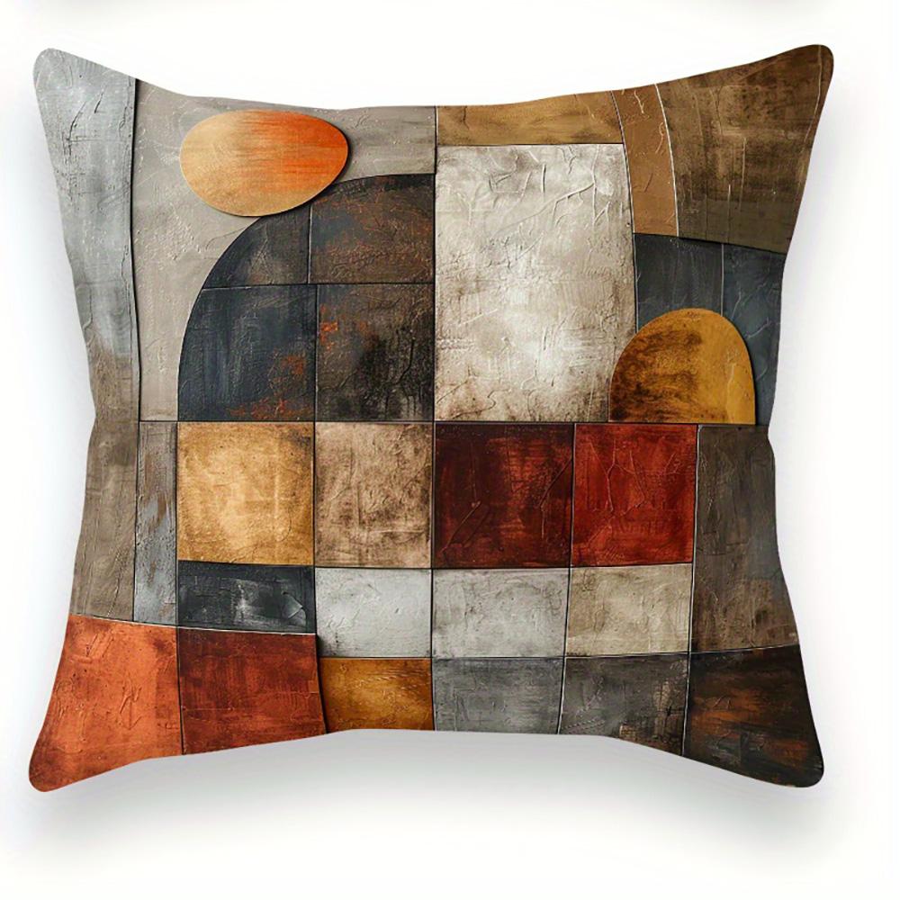 

Яркие декоративные подушки с абстрактным узором для стильного акцента в доме, чехол для диванной подушки для украшения дома и комнаты 16x16in 40x40cm