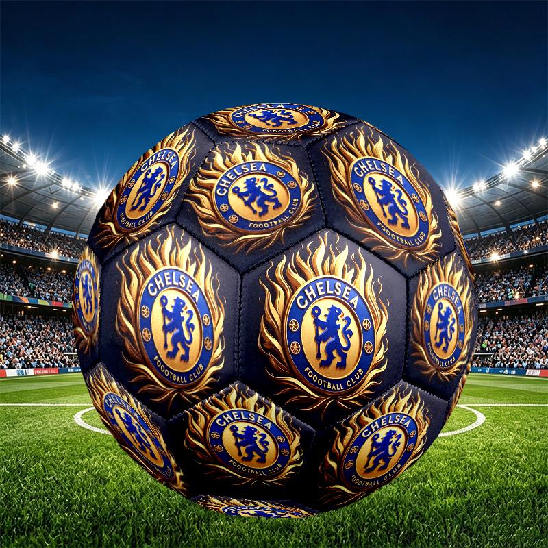 Chelsea F.C. Aufdruck Größe 5 Fußball, PU Abriebfester Fußball für Spieltraining und tägliches Üben, Geburtstagsgeschenk für Fußballfans