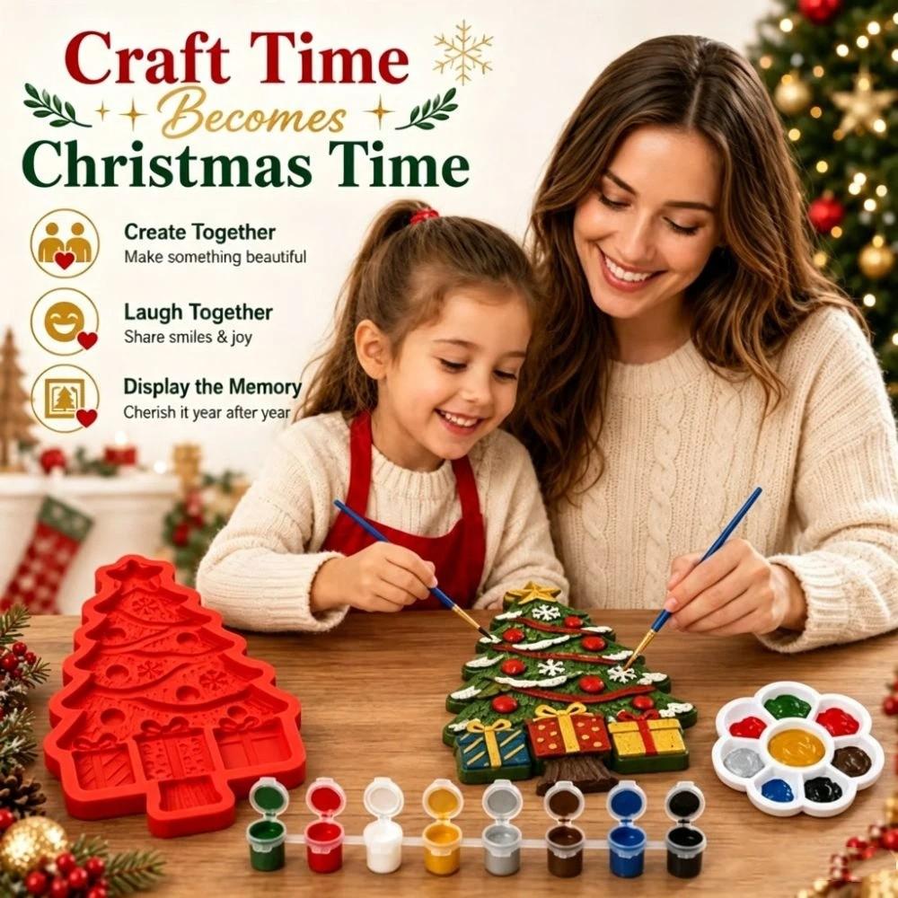 Coloring Craft Set Christmas Tree Mold Christmas Tree Shape Kids Art Craft Toy Holiday Party
