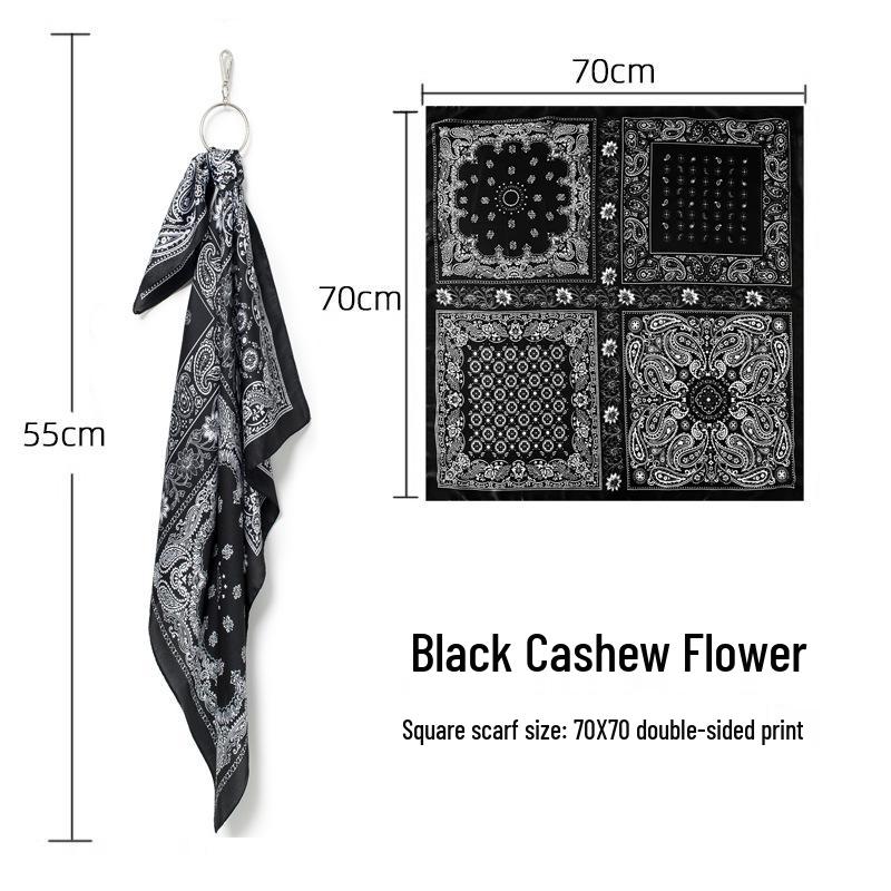 Retro Paisley Multi-use Silk Scarf: Large Square for Street Dance, Hip Hop, Neckerchief for Men & Women