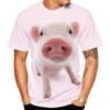 Summer Round Neck 3D Cute Pigs Print Top Fashionable Casual Short Sleeved Men's T-shirts