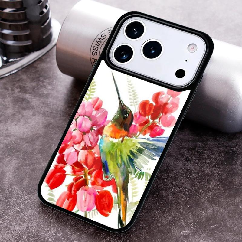 Hummingbird soft Phone Case for iPhone 17 16 15 Pro Max Air 14 13 12 11 Plus Shockproof Cover