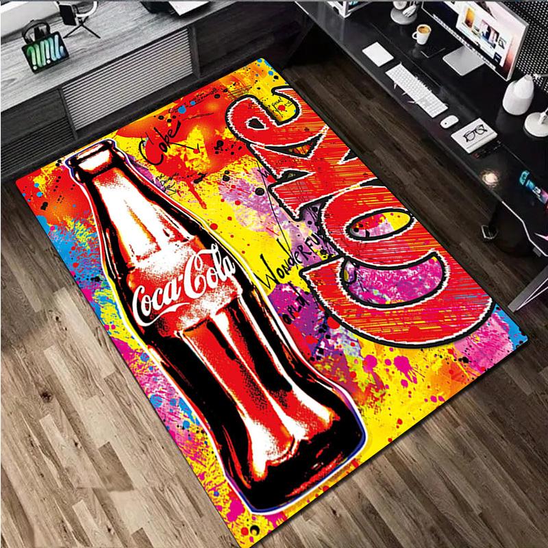 Coca Cola Print Rug - Home Decoration Carpet For Living Room Bedroom Flooring Computer Chair Area Rug