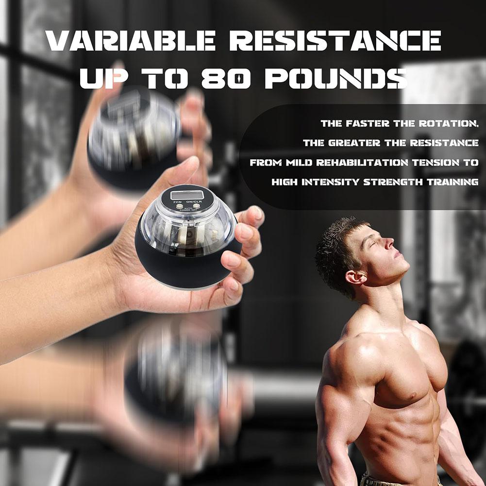 Auto Counter Gyro Ball LED Wrist Gyroscope Power Ball Grip Trainer for Forearm Gyro Wrist Exerciser Strengthen Arm Gym Workout
