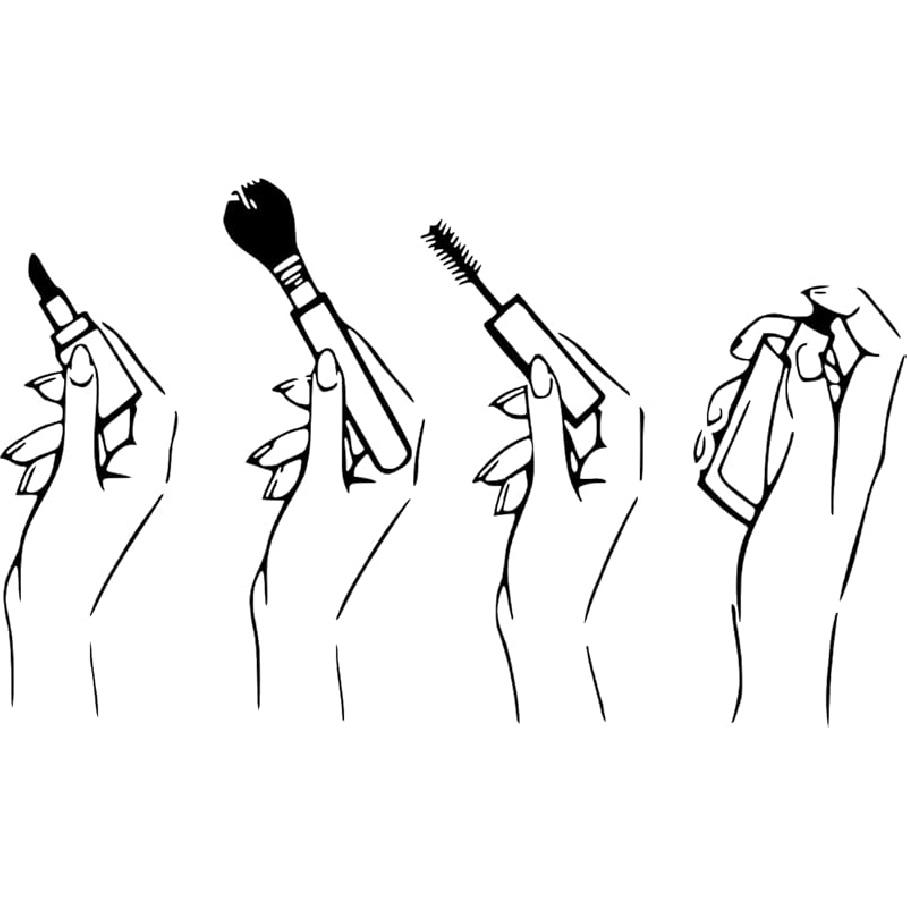 Girl Lips Beauty Salon Manicure Nail Service Art Wall Sticker Vinyl Decal Mural for Bedroom Dressing Table Living Room Home Decoration 23 X 18 In