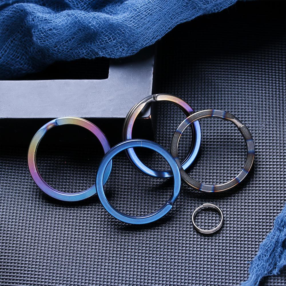 1/2pcs High Quality Titanium Alloy Circle Clip Portable Holder Key Ring EDC Keychain Keyring Buckle