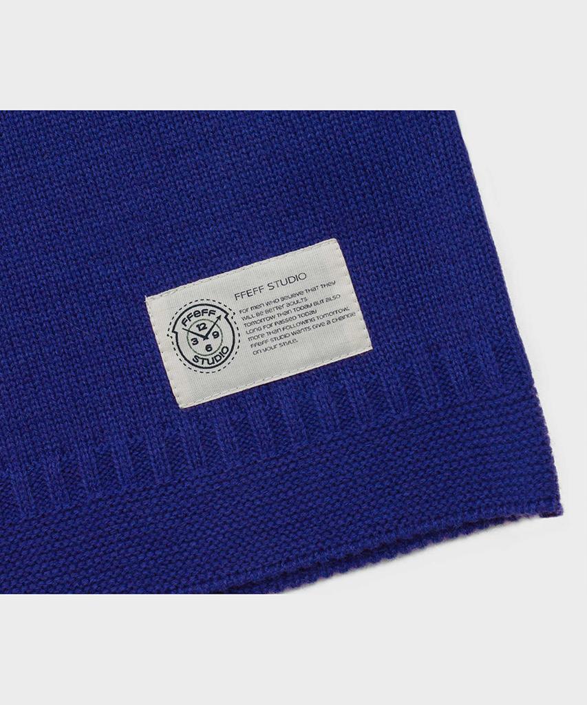FFEFF STUDIO F Logo Round Wool Pullover (Cobalt Blue)