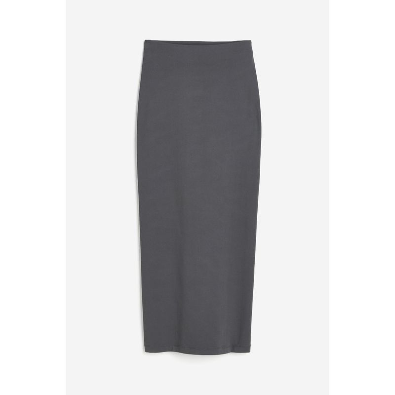 

HM Women s Skirt Autumn Leisure Elegance Soft Plaid Straight-leg Hem Slim Fit Long Dress 1228453 Dark gray 170/100A