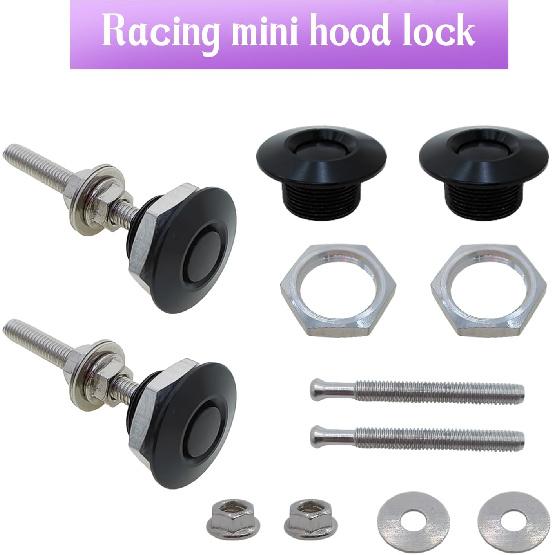 4Pcs Quick Latch Hood P, Universal Aluminum Quick Release Lock Latch Bumper, License Plate Lock Clip For Bumper Hood Or DIY 1.25 Inch(Black)