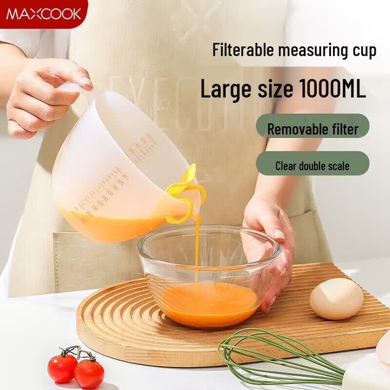 MAXCOOK 1000ml Graduated Measuring Cup with Filter