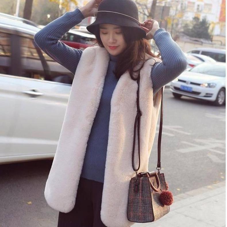 Autumn and winter new gold mink vest thin fur vest fur plush vest jacket imitation fur medium vest