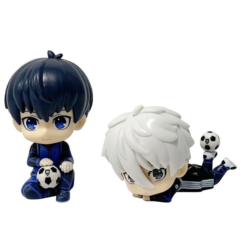 NEW Anime BLUE LOCK Cute Nagi Yisagi Isagi Yoichi Sitting Action Figure PVC Doll Tabletop Model Anime Peripheral Creative Toys