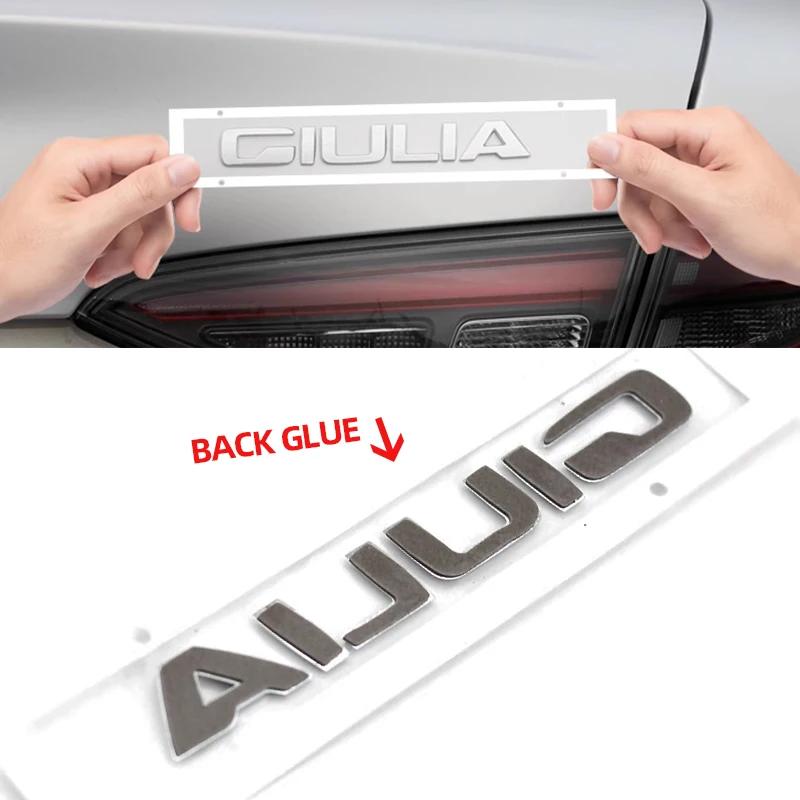 3D ABS Błyszczący srebrny Czarny Q2 Q4 Ti Veloce Giulia Stelvio Emblemat na klapę bagażnika Naklejki samochodowe Akcesoria dla Alfa Romeo