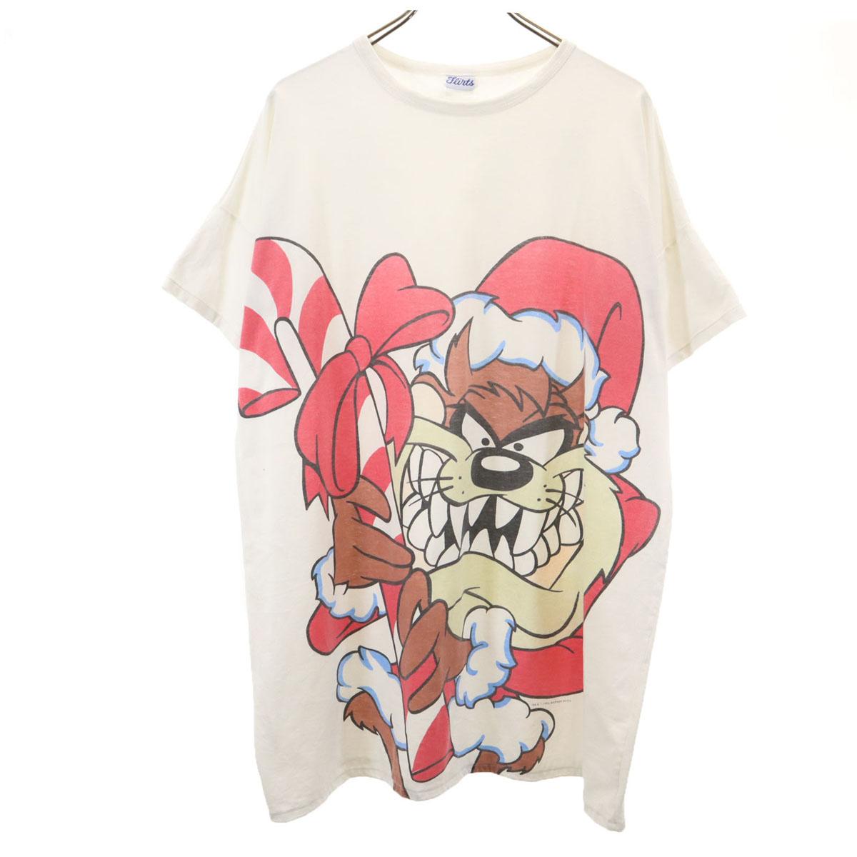 

90-е годы Старый Тасманский дьявол Футболка с коротким рукавом Одинарный шов Мужская Б/У