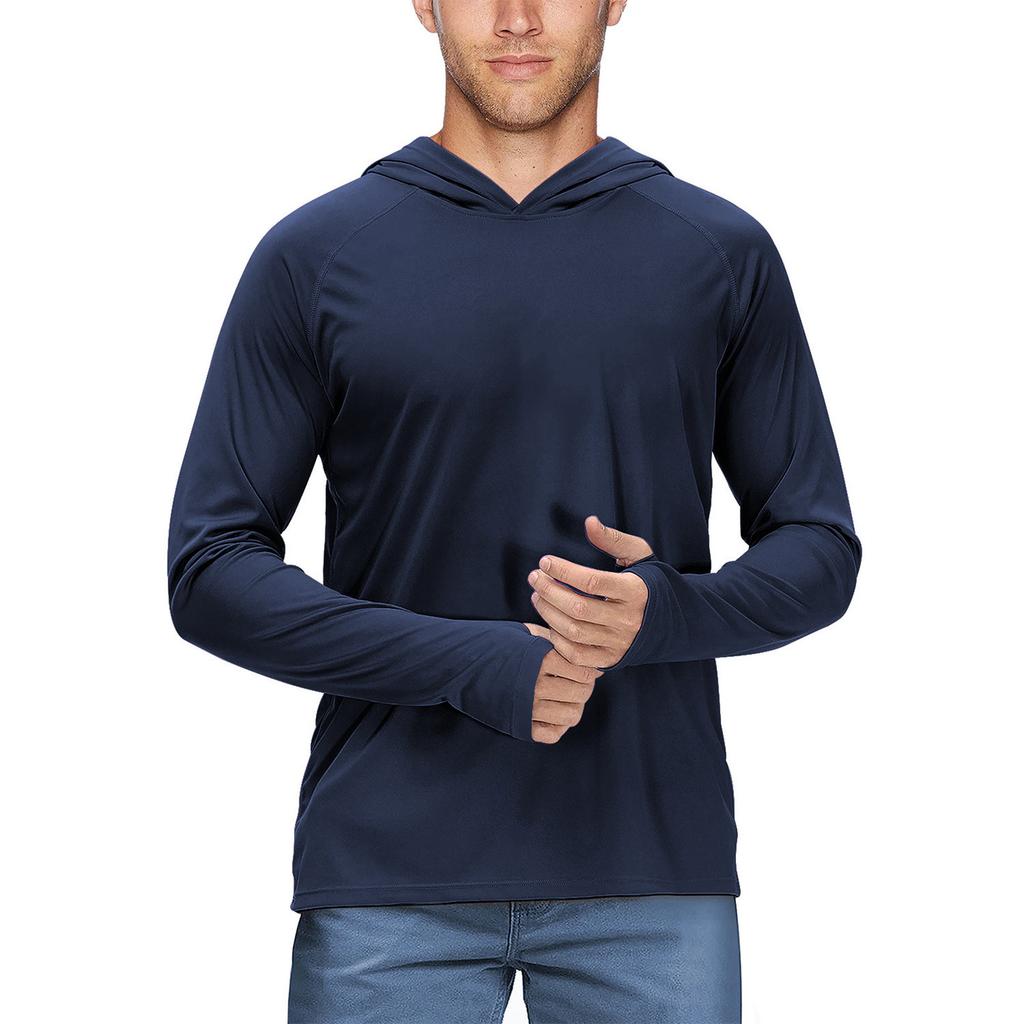 Men's Hooded Outdoor Hiking And Mountaineering Skin Jacket Fishing Suit Quick Drying Top