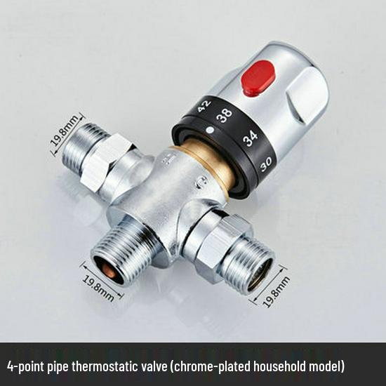 All-Copper Solar Thermostatic Mixing Valve for Shower - Three-Way Hot & Cold Water Control