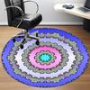 1pc Kaleidoscope Patterns Chair Carpet for Office Non Slip, Machine Washable Rug for Office, Room Holiday Decor for Christmas, Birthday Polyester
