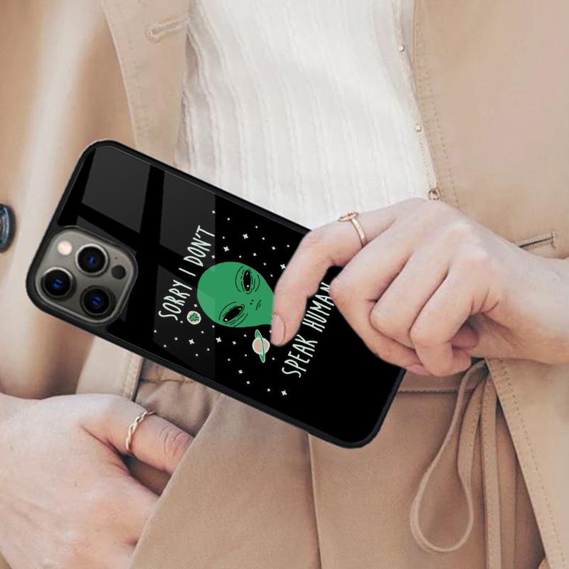 Cartoon Space Alien UFO Magnetic Phone Case For APPLE iPhone 17 Air 16 14 13 12 Pro Max 15 Plus Wireless Charge MagSafe Cover
