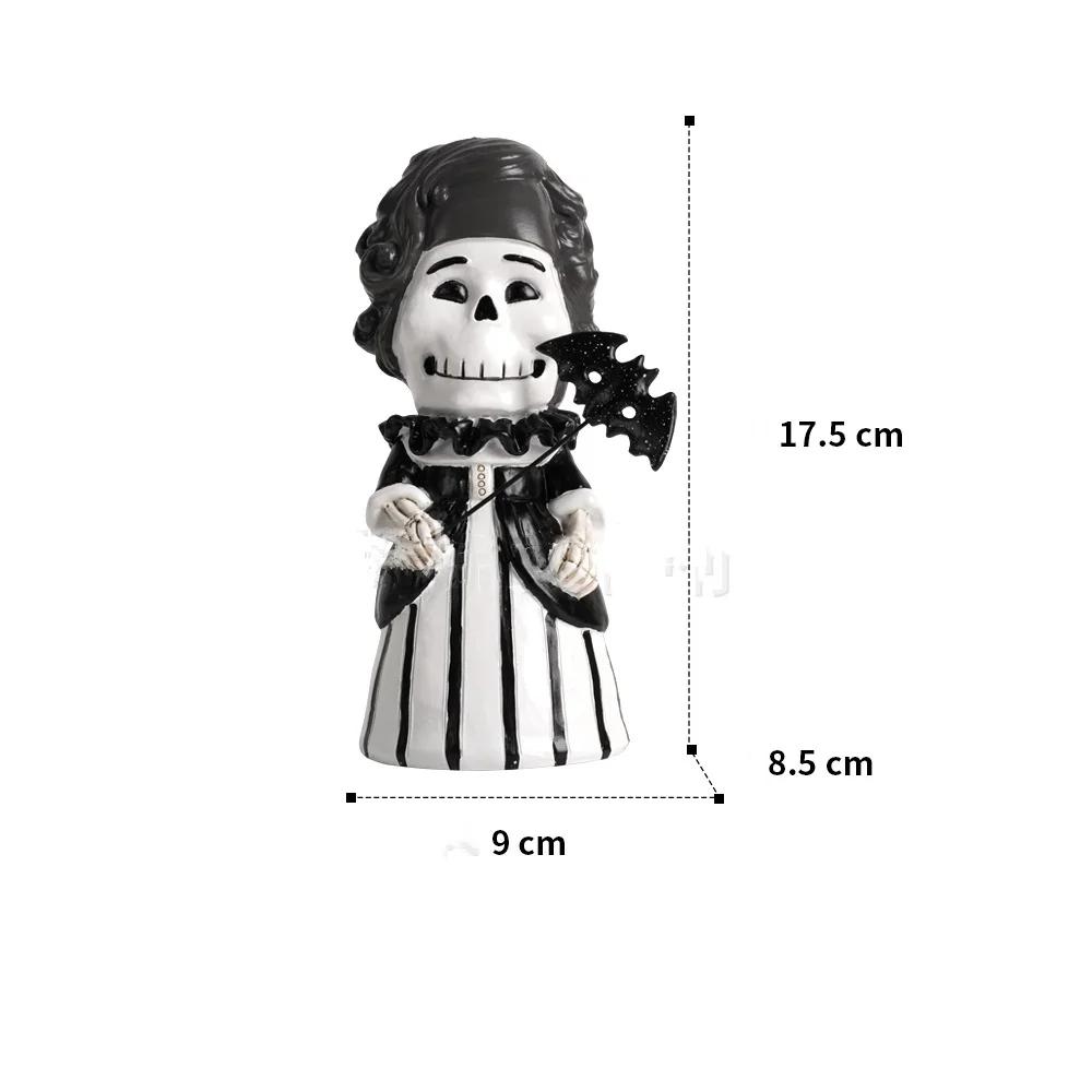

Resin Handicrafts Cartoon Skeleton Character Sculpture Suit Gentleman Bat Halloween Statue Decorative Figurines Home Decoration