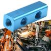 2 Ways 5 Ports 1/4 Manifold Block Splitter Hose Air Compressor 1pc Teal Blue