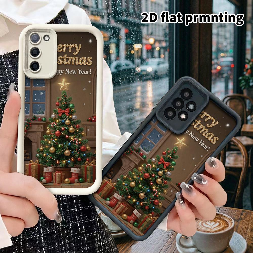 Phone Case: 2D Flat Samsung Galaxy A34 A35 M05 M06 S20 S22 S21 FE Plus 5G Stepped Protective Case, New Year Theme, Christmas and Halloween Gifts