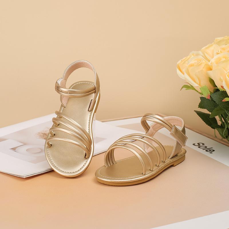 

Summer Comfort Beauty Children Shoes Designer Elegant Roman Style Soft Soled Sandals Casual Versatile Girls Fashion Sandals 36