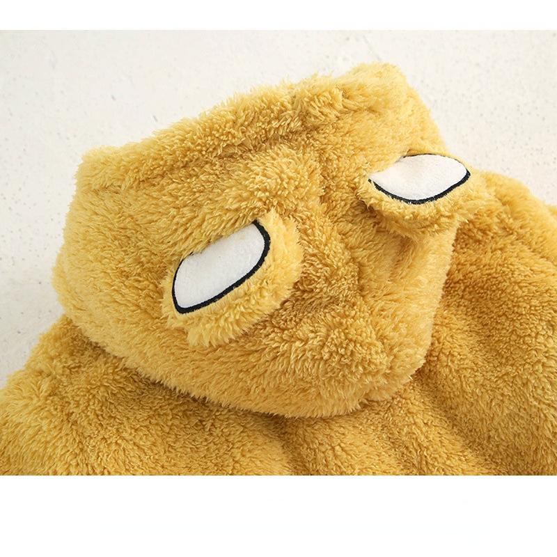 Kinder-Bär-Mantel, mit Fleece gefüttert, hält das Baby warm, Wintermantel, Unisex-Kinder-Baumwollmantel