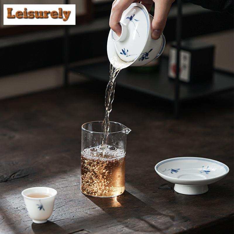 Gaiwan de orquídea mariposa pura pintada a mano de 160 ml, hecha a mano, tres talentos, sopera, tetera, cuenco con tapa, artículos de té artesanales para el tiempo libre.