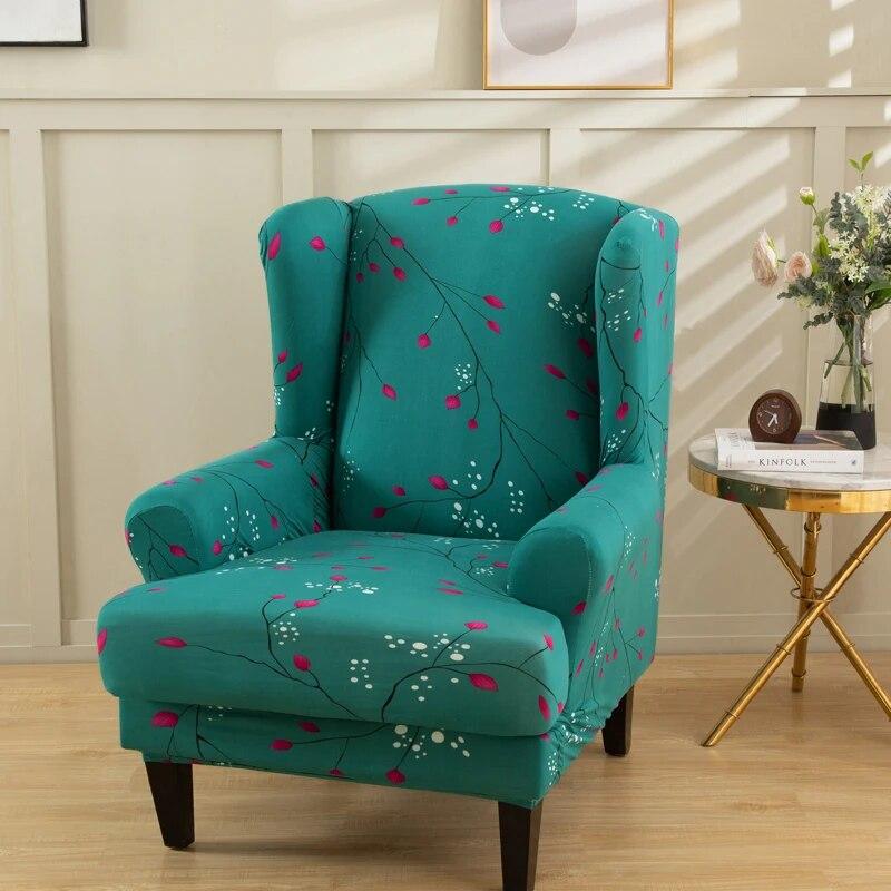 Stretch-Druck Ohrensesselbezug Spandex elastische Sesselbezüge Europa Wingback Relax Sofa Schonbezüge mit Sitzkissenbezug