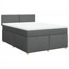 VidaXL Slatted Bed Base with Mattress Dark Grey 160x200cm Fabric 3289025