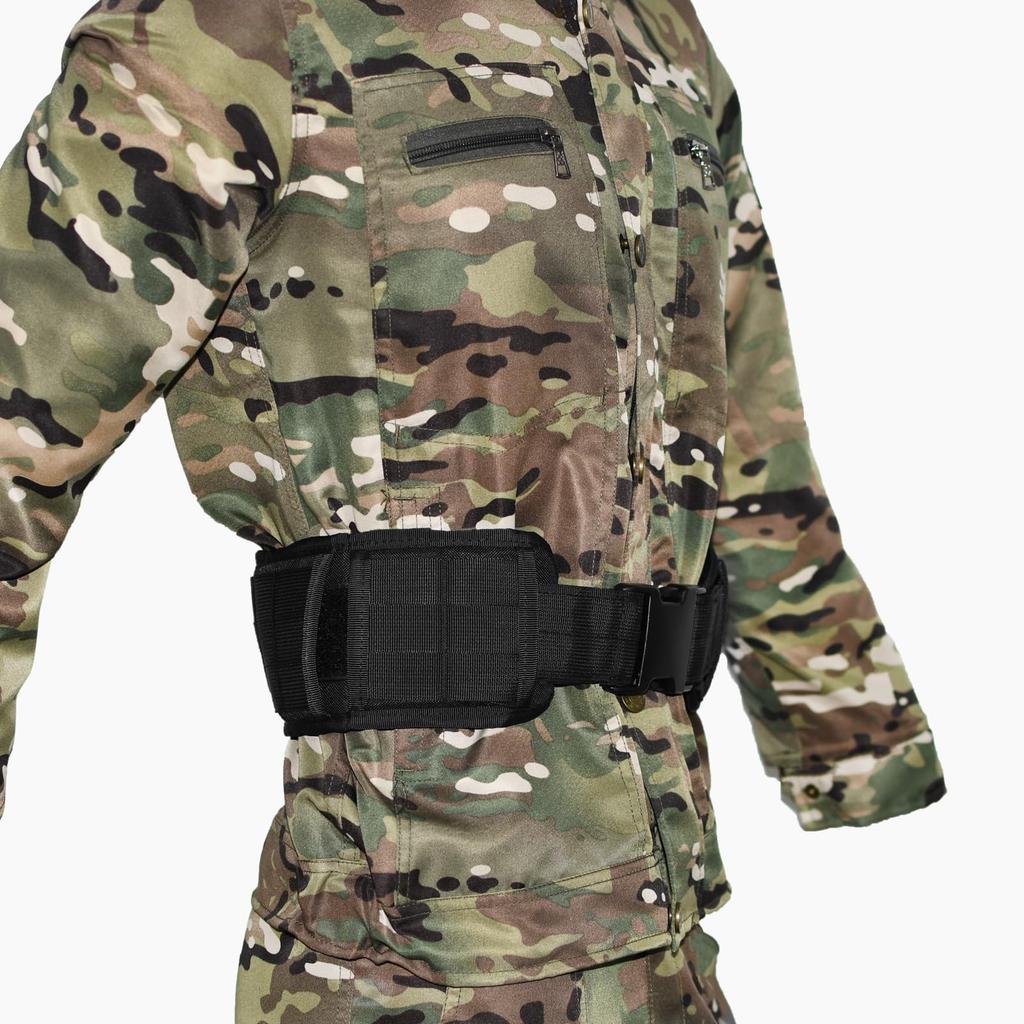TRIWONDER Tactical Airsoft Belt with Molle for and DIY Belt, Belt, One-Touch System, Airsoft, Military, Work, Outdoors, (01 Black)