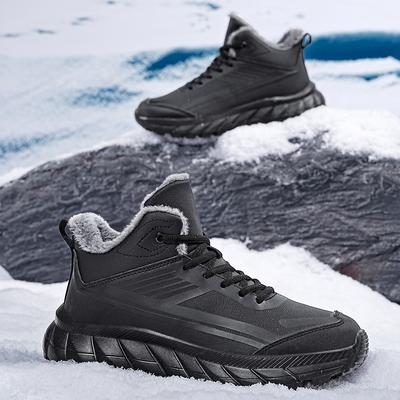 New Men Winter Snow Boots For Waterproof Leather Sneakers Super Warm Men's Boots Outdoor Male Hiking Boots Work Shoes Size 39-48