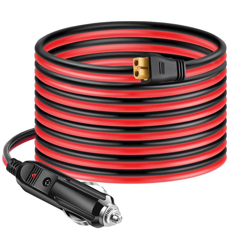 6m 2m Car Cigarette Lighter to XT60 Cable for EcoFlow Anker Allpowers Bluetti Fossibot Oukitel Etc. Portable Power Stations