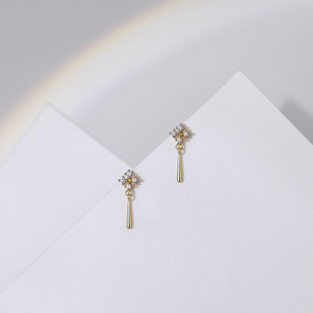 

Classic Square Korean Style Earrings Rhinestone Earrings Water Drop Earrings Women Jewelry