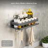 2tier Kitchen WallMount Seasoning Organizer, MultiFunctional Metal Storage Shelf, NoDrill