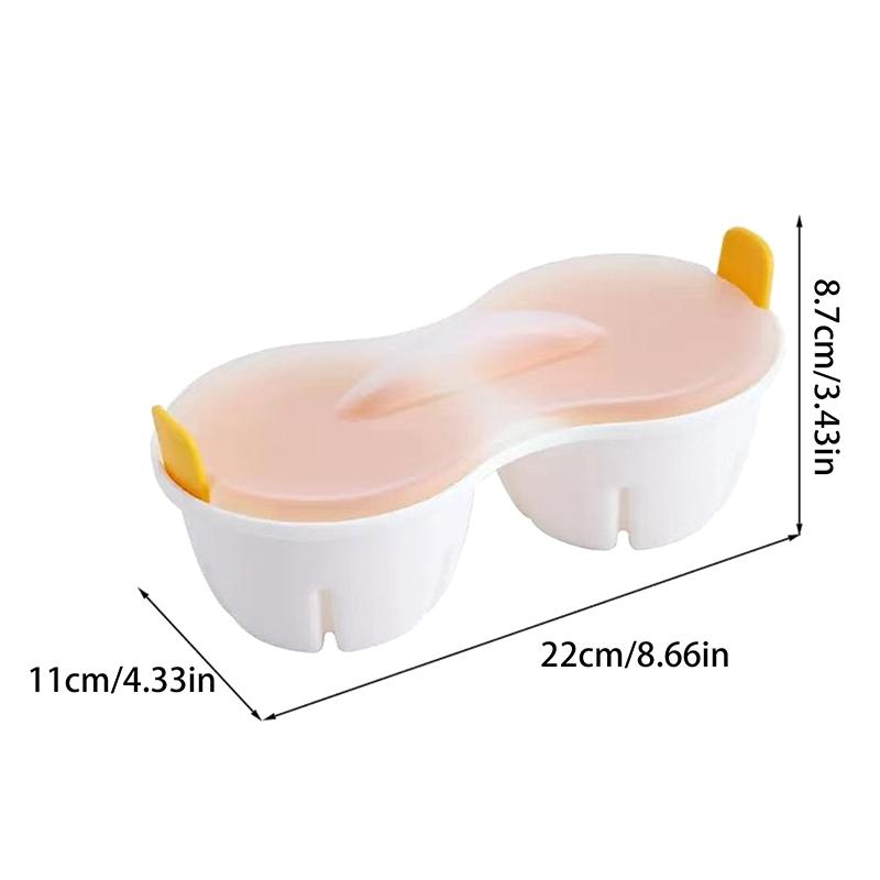 1 st Silikonäggkokare 1/2 Fack Mikrovågsäggpåskål Kokta & Pocherade Ägg Köksredskap Pocherade Äggkoppar