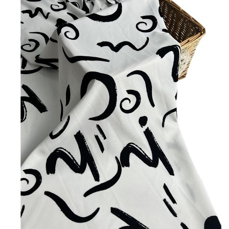 Modern Four-Way Stretch Printed Fabric for Women's Fashionable Dress and Shirt