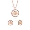 [Rosemont] Silver Mother-of-Pearl Earrings and Necklace Set La Vie en Rose Rc24B18K Set