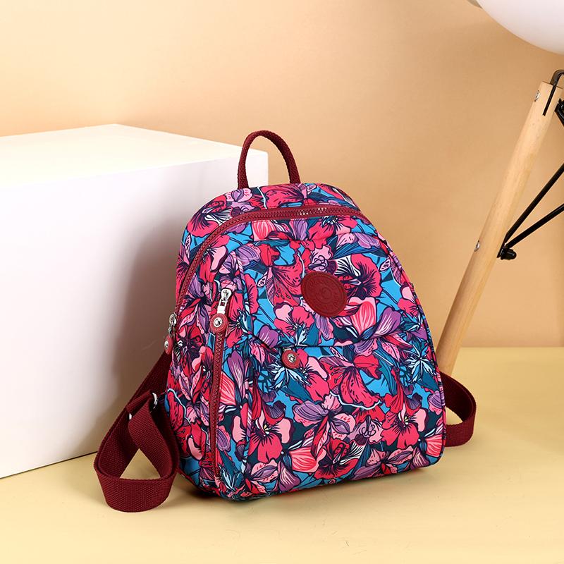 Printed Backpack Large Capacity Nylon Travel Bag Women's Backpack