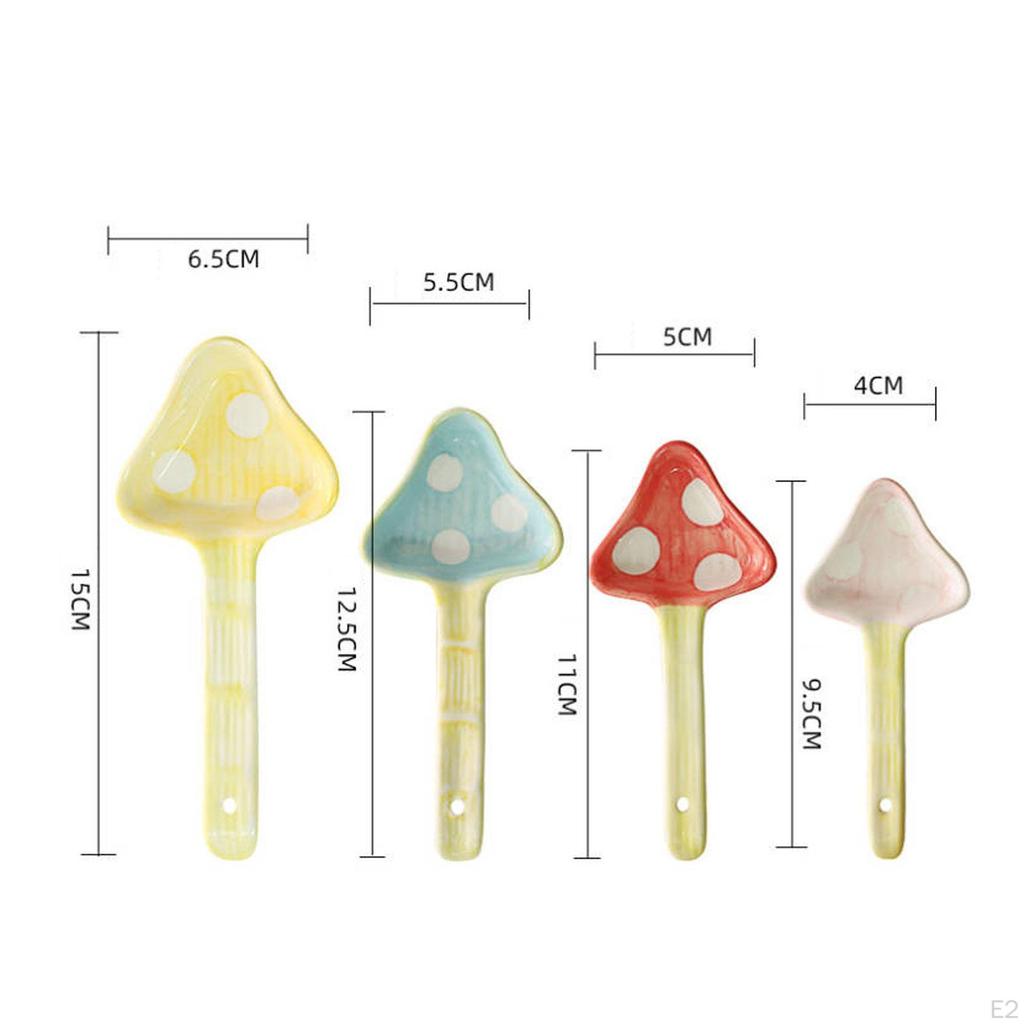 4x Ceramic Measuring Cups Set Kitchen Utensils with Holder Cup Cute and Photography Props Craft